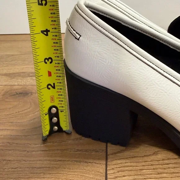 Chunky Platform Loafers Lug Sole Cream Preppy Academia Y2K 6 - Picture 10 of 10